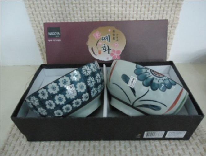 Asian Bowls Giftbox Set Porcelain Japanese Style CD 2 Piece